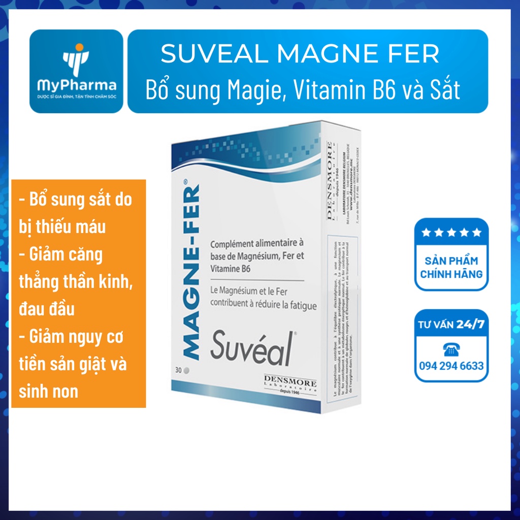 Suveal Magne – Fer – Bổ sung Magie, Vitamin B6 và Sắt cho phụ nữ có thai