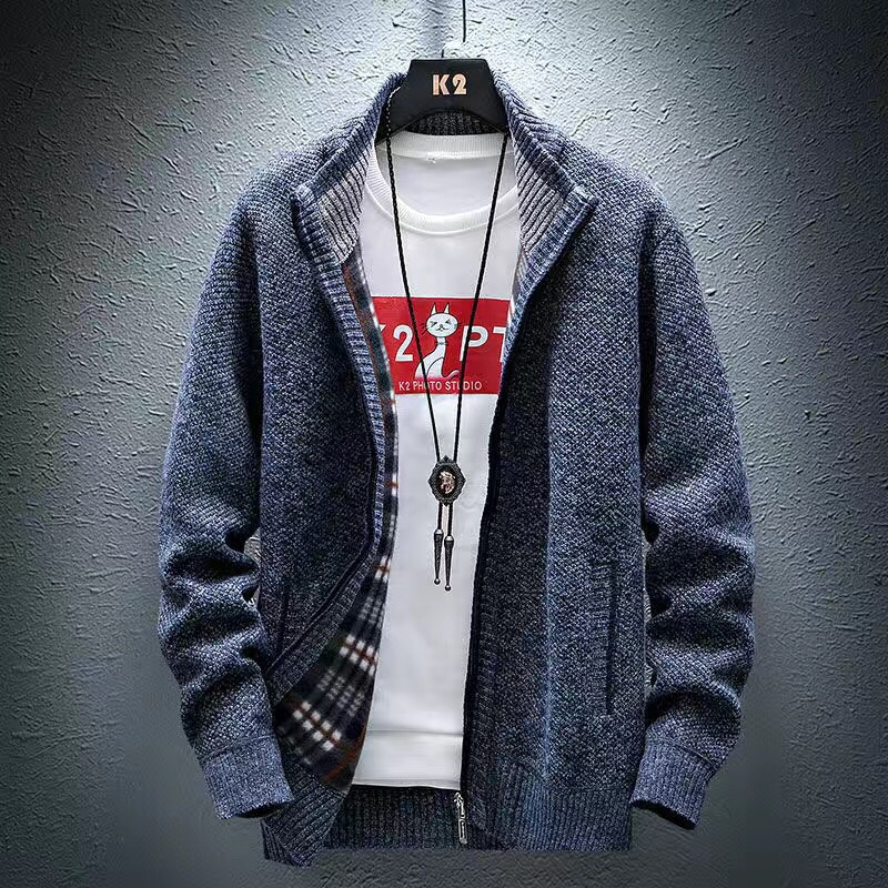 Áo Khoác Cardigan Len Lót Lông Dày Dặn Phong Cách Thanh Lịch