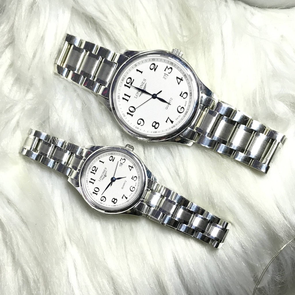 Đồng Hồ nam nữ Longnes mặt xanh Dây Thép  Size nam 38mm size nữ 28mm Kính Sapphire phong cách sang  bảo hành 12 tháng