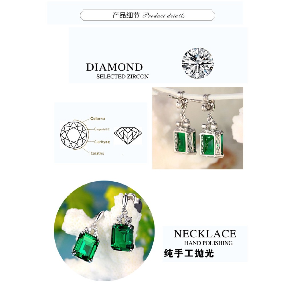 Đôi khuyên tai dài đính đá phong cách sang trọng cho nữ