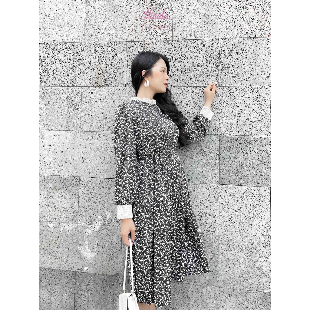 Đầm bầu xoè hoa nhí Hinata - dáng dài phối cổ ren xinh xắn DB032