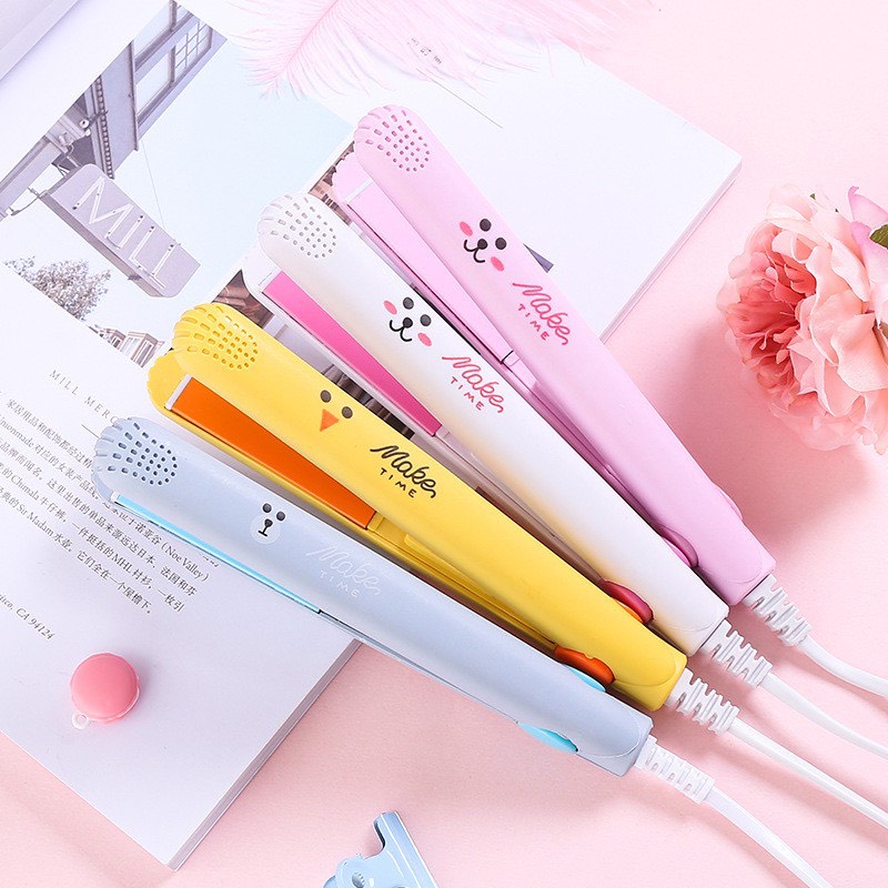 Máy Duỗi Tóc Mini Tạo Kiểu Nhỏ Gọn, Tiện Lợi Tặng Kèm Hộp Đựng Xinh Xắn