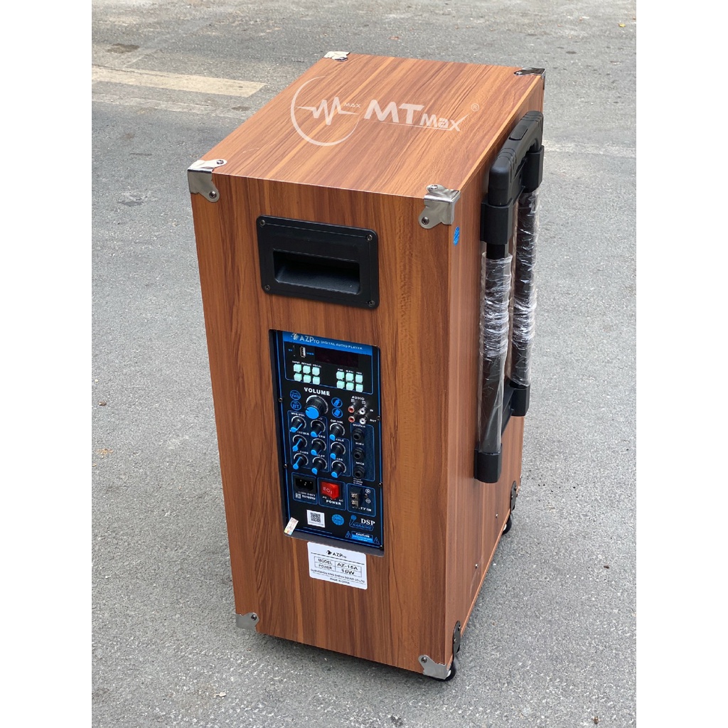 Loa kéo AZPro AZ15A - Bản nâng cấp có reverb - Loa kéo di động bass 4 tấc - Tặng kèm 2 micro không dây - Chống hú tốt