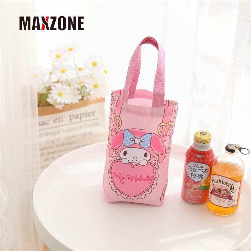 Maxzone Túi Xách Đựng Bình Nước Bằng Vải Bạt In Họa Tiết Hoạt Hình Kuromi Mymelody