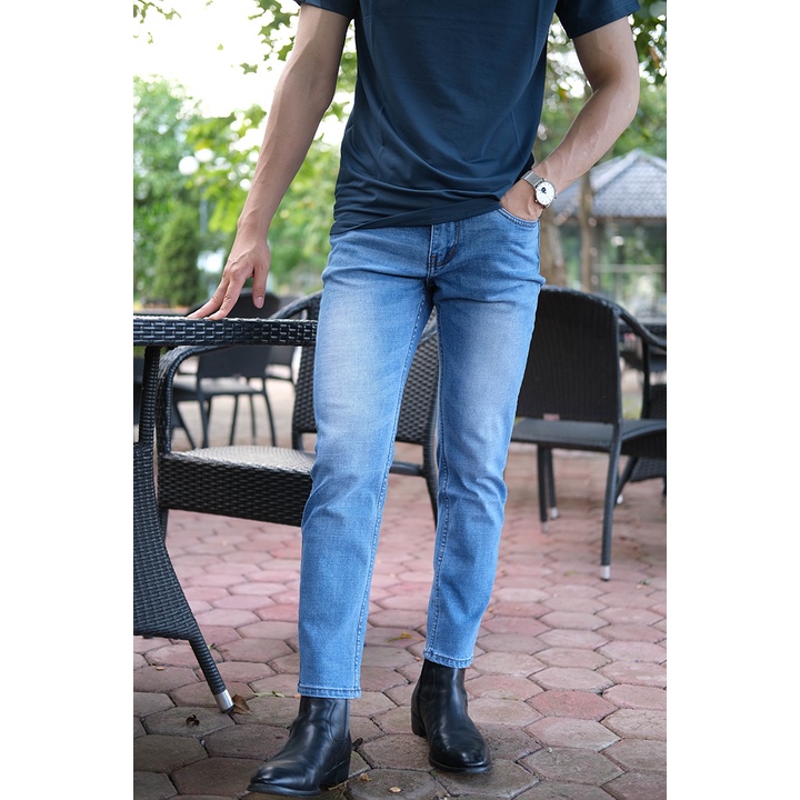 Quần Jean Nam Ống Đứng H90 Chất Bò Co Giãn J075
