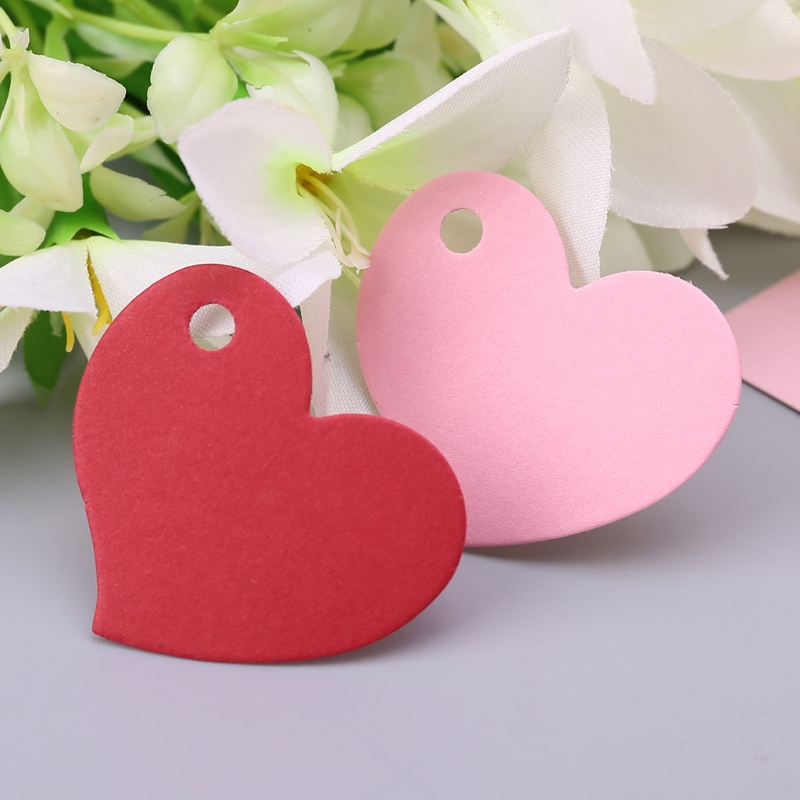 Set 50 thẻ giấy hình trái tim để trang trí đám cưới DIY
