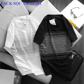 Áo thun nam sọc cổ tròn