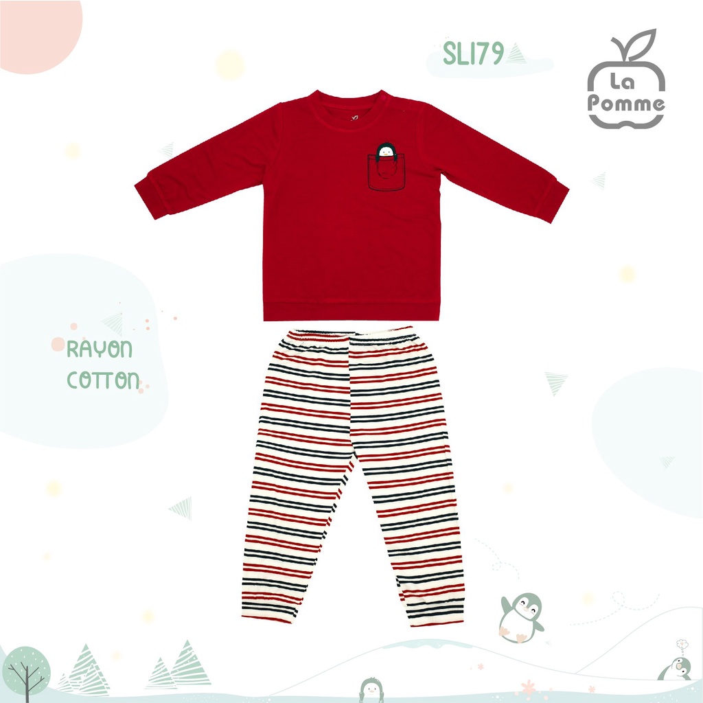 Bộ La Pomme Bamboo túi cánh cụt dài tay cài vai cao cấp mềm mịn thấm hút tốt thoáng mát cho bé trai bé gái SL179