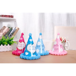 Mũ sinh nhật viền bông