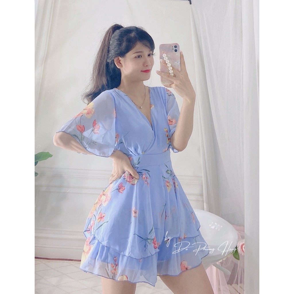 Jumpsuit họa tiết hoa nhí tay cánh tiên JULIE DRESS 1486