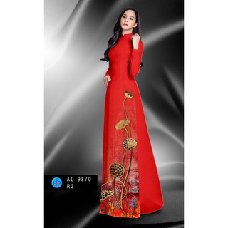 VẢI ÁO DÀI HOA HẠT SEN 3D AD9870