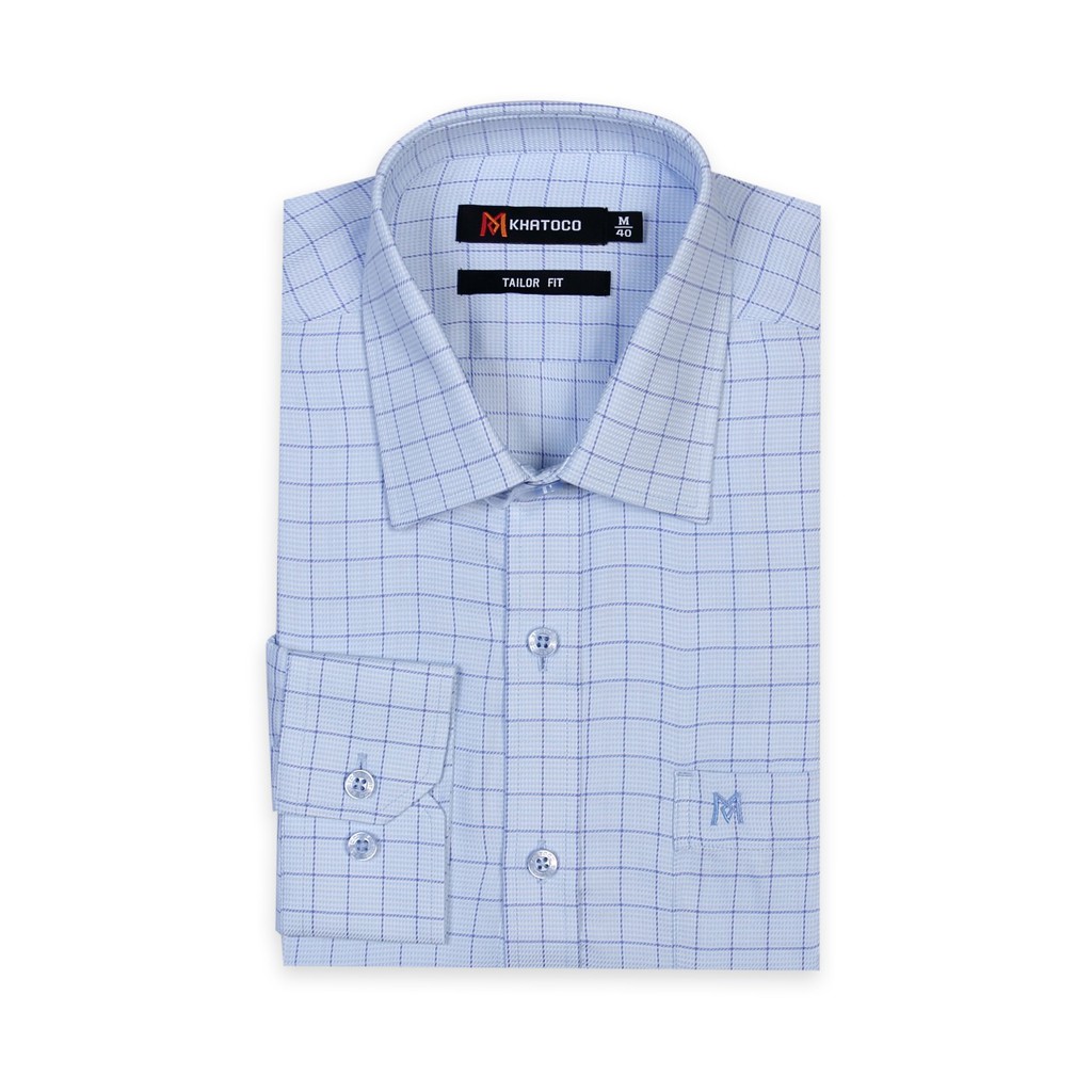 [Mã FASHIONMALLT4 giảm 15% tối đa 30K đơn 150k] Áo sơ mi nam Khatoco tay dài kẻ caro mã A1MD468T1-CNCR020-2004-D | BigBuy360 - bigbuy360.vn