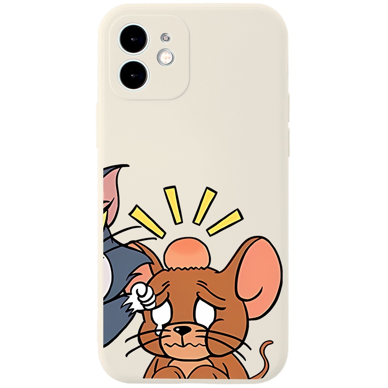 Ốp lưng JEERO mềm cặp đôi dễ thương đẹp độc lạ Tom Jerry cho iphone 14 13 12 11 Pro Max SE 2020 X XR XS 8 7 6S 6 Plus HFF1479