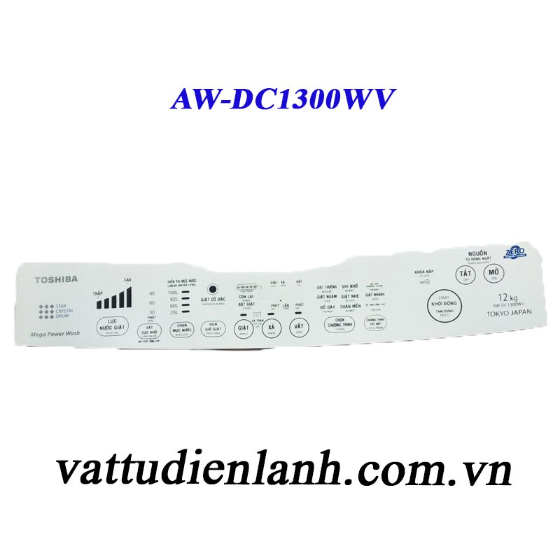 TEM DECAN DÁN MÁY GIẶT Mặt phím số Bảng điều khiển - dùng cho Toshiba các model