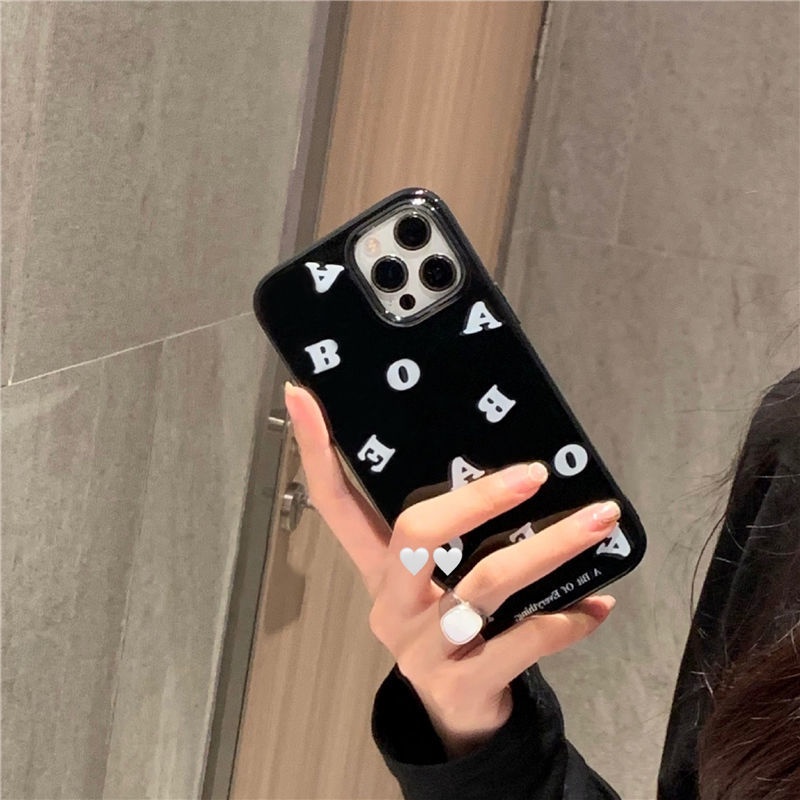 Ốp điện thoại mềm in chữ họa tiết cá tính thích hợp cho Iphone 12 Pro 11 XS Max XR 7 8 Plus 13 Pro Max