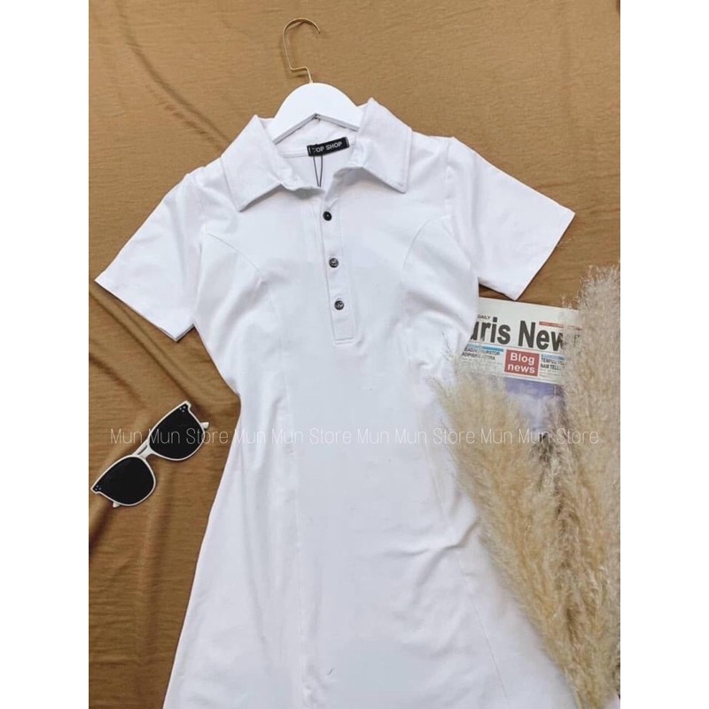 Đầm polo cổ bẻ [ Đ𝐔̛𝐎̛̣𝐂 𝐊𝐈𝐄̂̉𝐌 𝐓𝐑𝐀 𝐇𝐀̀𝐍𝐆 ] tay ngắn phom A xòe xinh xắn, váy đi dự tiệc - đi chơi