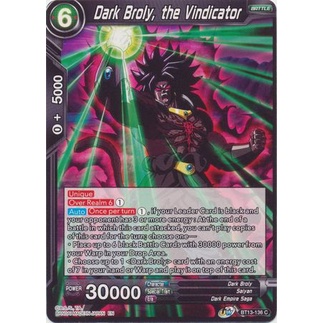 Thẻ bài Dragonball - TCG - Dark Broly, the Vindicator / BT13-136'