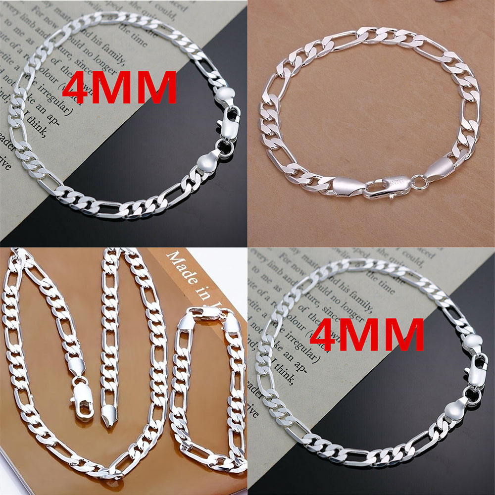 Lắc tay mắt xích thiết kế đơn giản thời trang cho nam và nữ 4mm