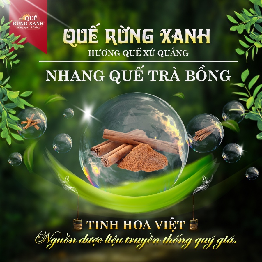 Nhang 30cm thảo mộc hương quế cao cấp Quế Rừng Xanh 100% nguyên chất từ quế rừng Trà Bồng