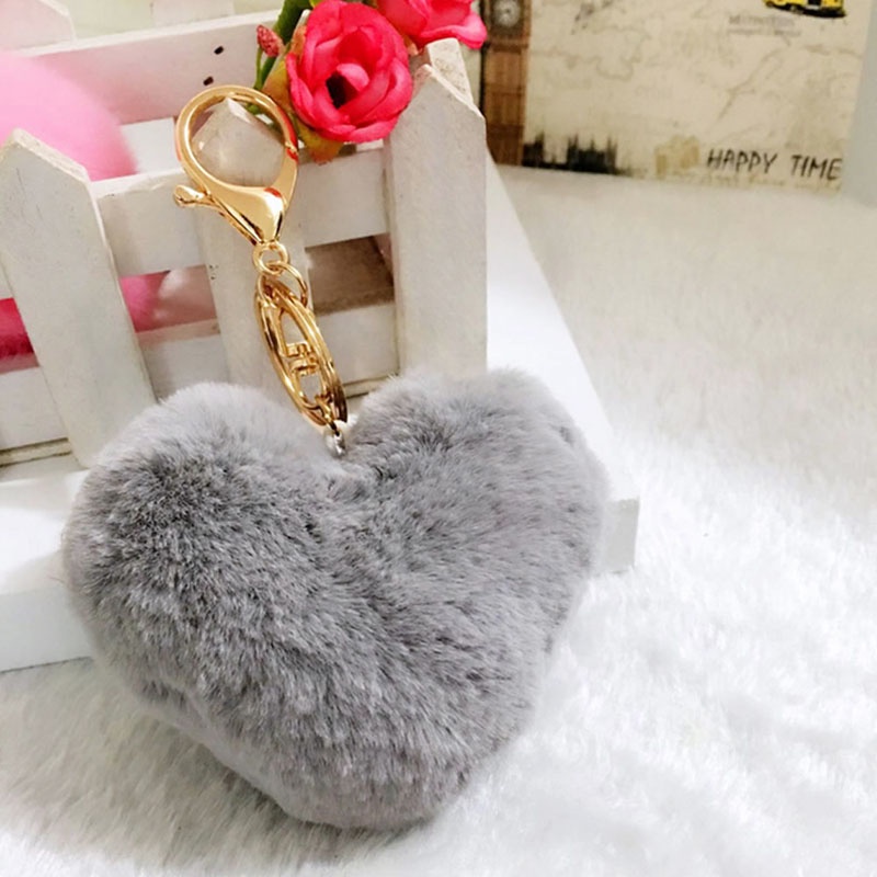 Móc Khóa Lông Thỏ Mềm Mại Xinh Xắn