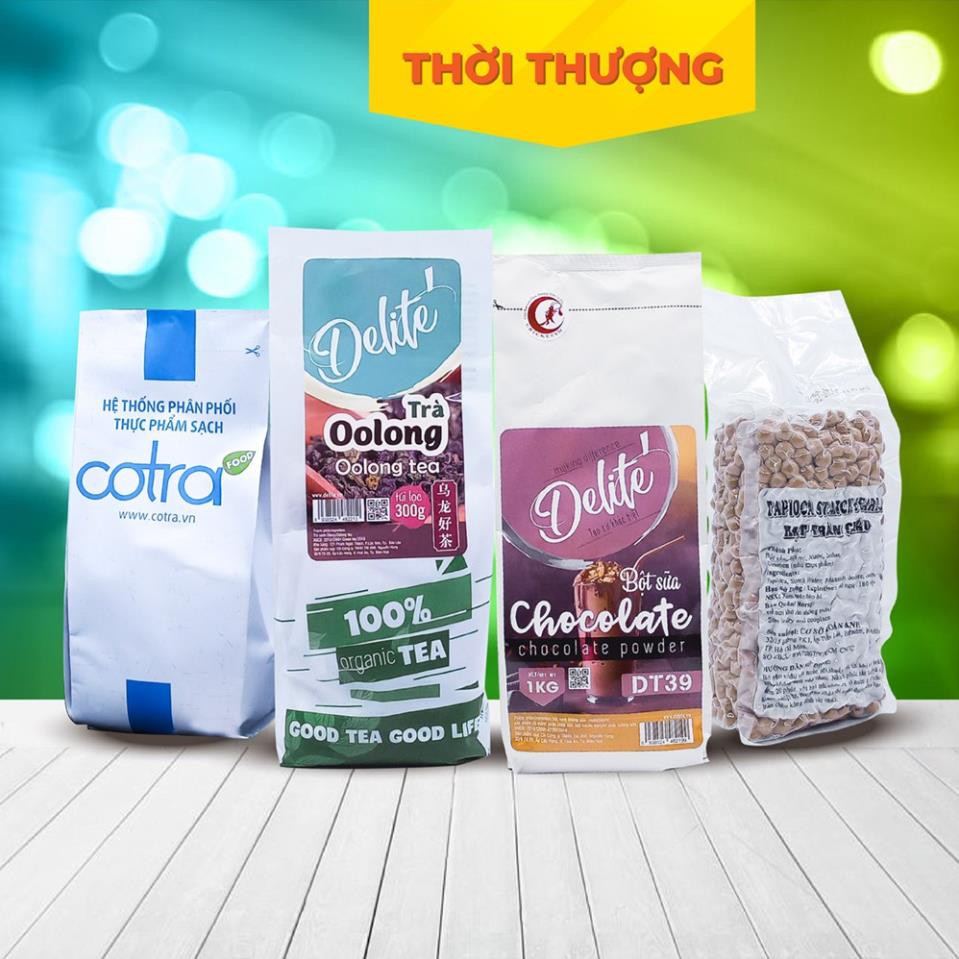 COMBO TRÀ SỮA THỜI THƯỢNG ( Trà Olong + Bột sữa socola DT39 + Trân châu + Đường đen)