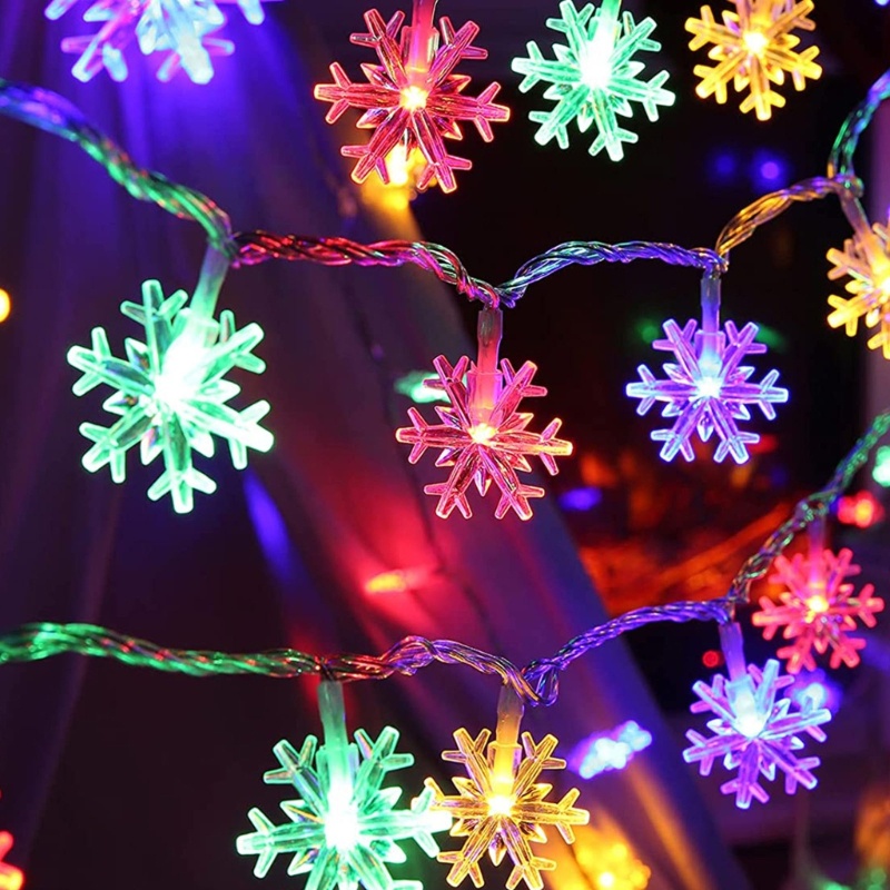Dây Đèn LED Hình Bông Tuyết Trang Trí Giáng Sinh Năm Mới