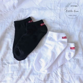 Vớ cỗ ngắn Tất cổ ngắn màu đen trắng dễ phối đồ mẫu unisex