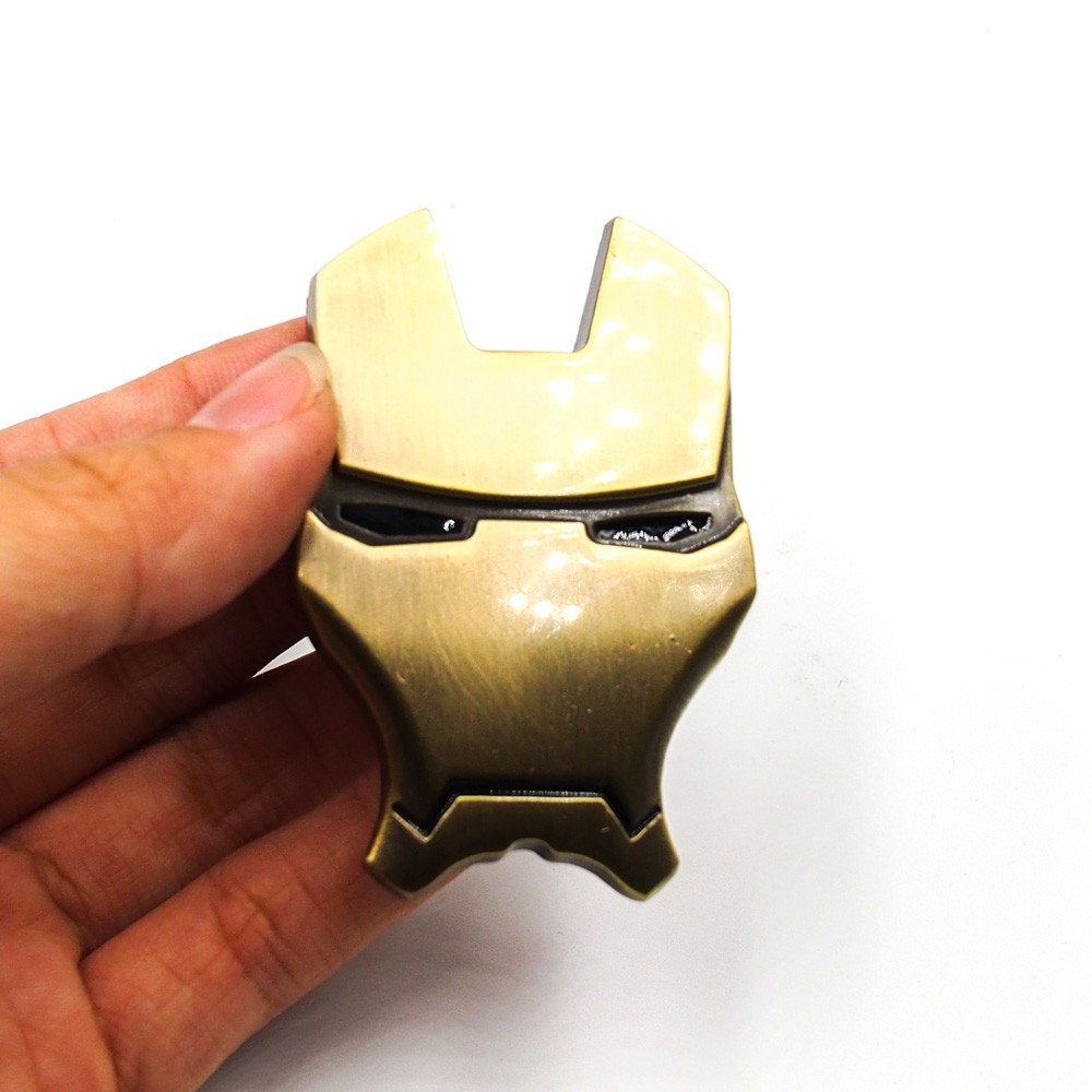 Sticker hình dán metal Iron Man 3D vàng đồng- STICKER FACTORY