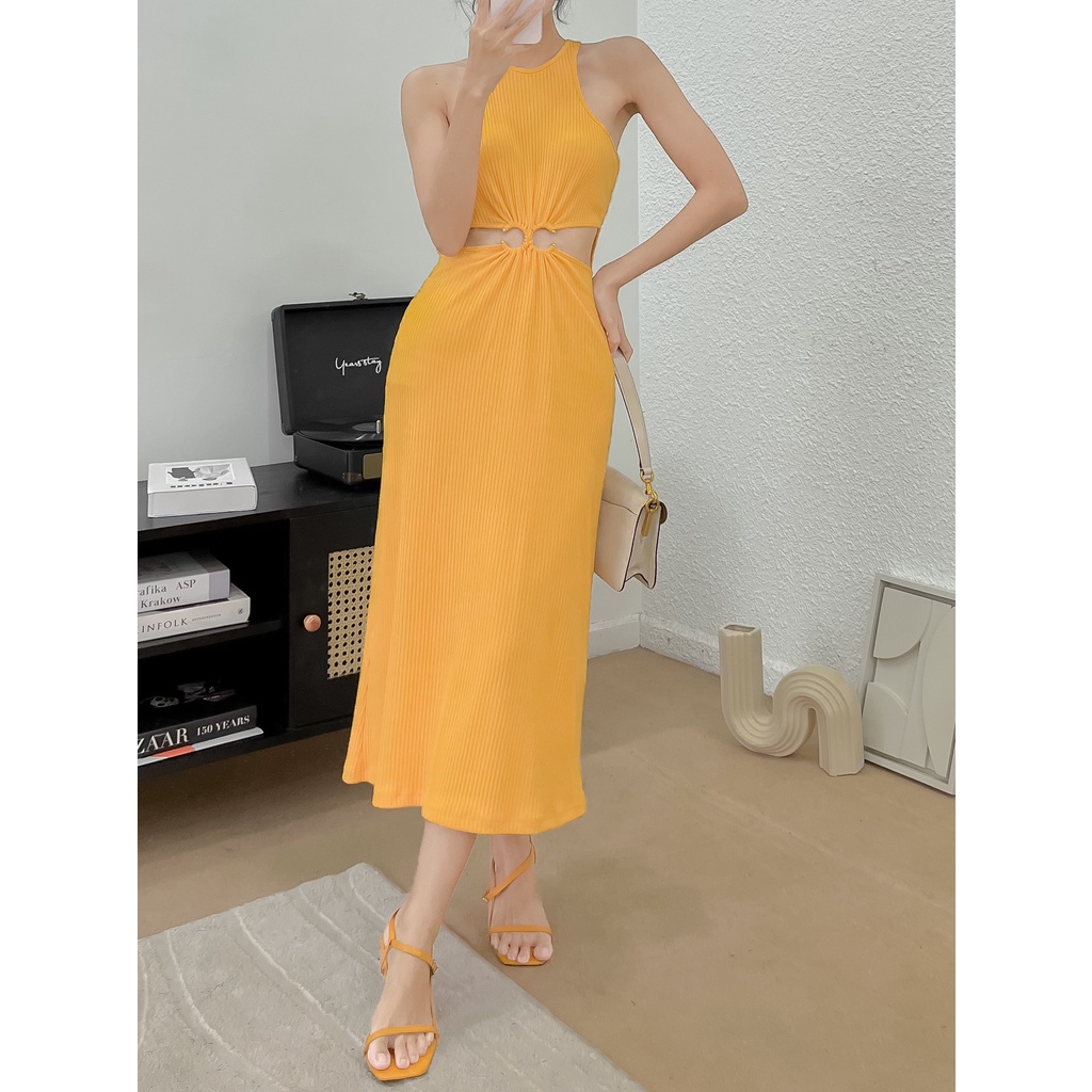 Đầm Thun Gân Cutout Eo - EDINI - D1531