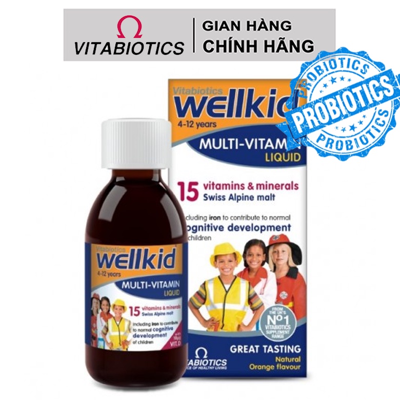 Wellkid bổ sung vitamin tổng hợp multivitamin cho bé từ 4 -12 tuổi