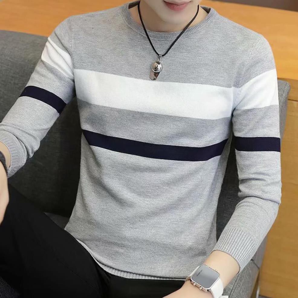 Áo len nam Hàn Quốc cổ tròn đẹp cao cấp hàng hiệu dài tay len đẹp
