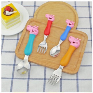 Set thìa dĩa peppa pig (2 thìa+ 2 dĩa)