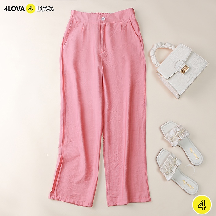 Quần ống rộng suông đũi 4Lova lưng cao