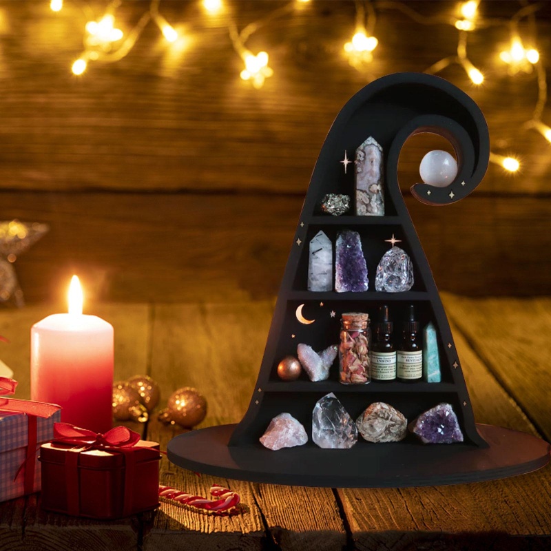Kệ Treo Bằng Pha Lê Hình Nón Phù Thủy Chống Rách Siêu Bền Trang Trí Nhà Cửa / Văn Phòng Dịp Halloween