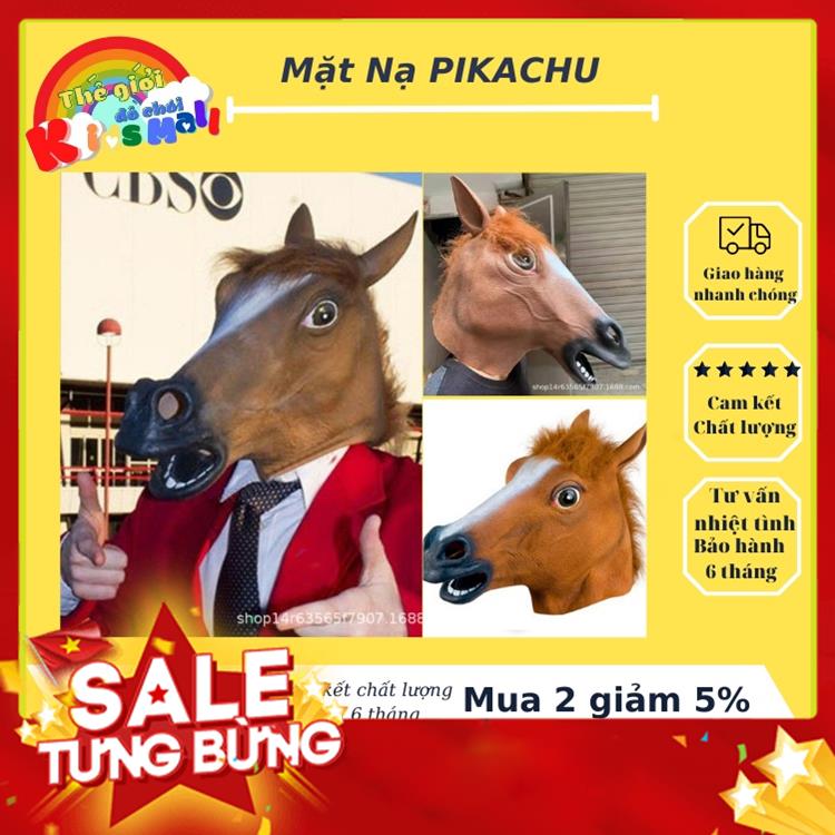 Mặt nạ Troll trùm đầu hình con Ngựa,Mặt nạ đầu ngựa, Đồ chơi Cosplay Troll vui nhộn chất liệu Silicon MSP32627