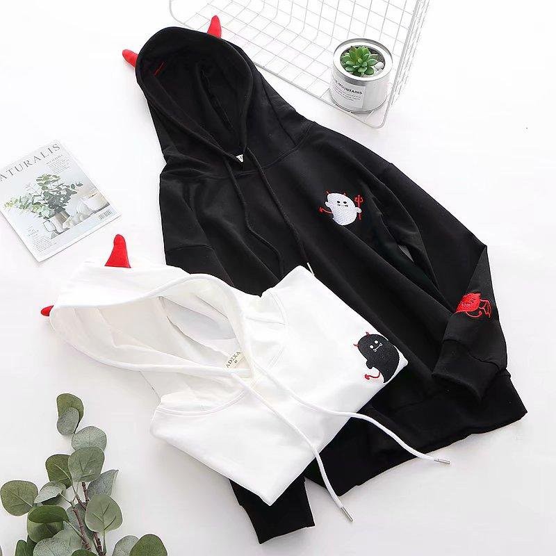 Áo Khoác Nỉ Hoodie Quỷ Dơi Cute KN19 Đen - ÁO KHOÁC NỈ HOODIE QUỶ DƠI CUTE UNISEX NAM NỮ | BigBuy360 - bigbuy360.vn