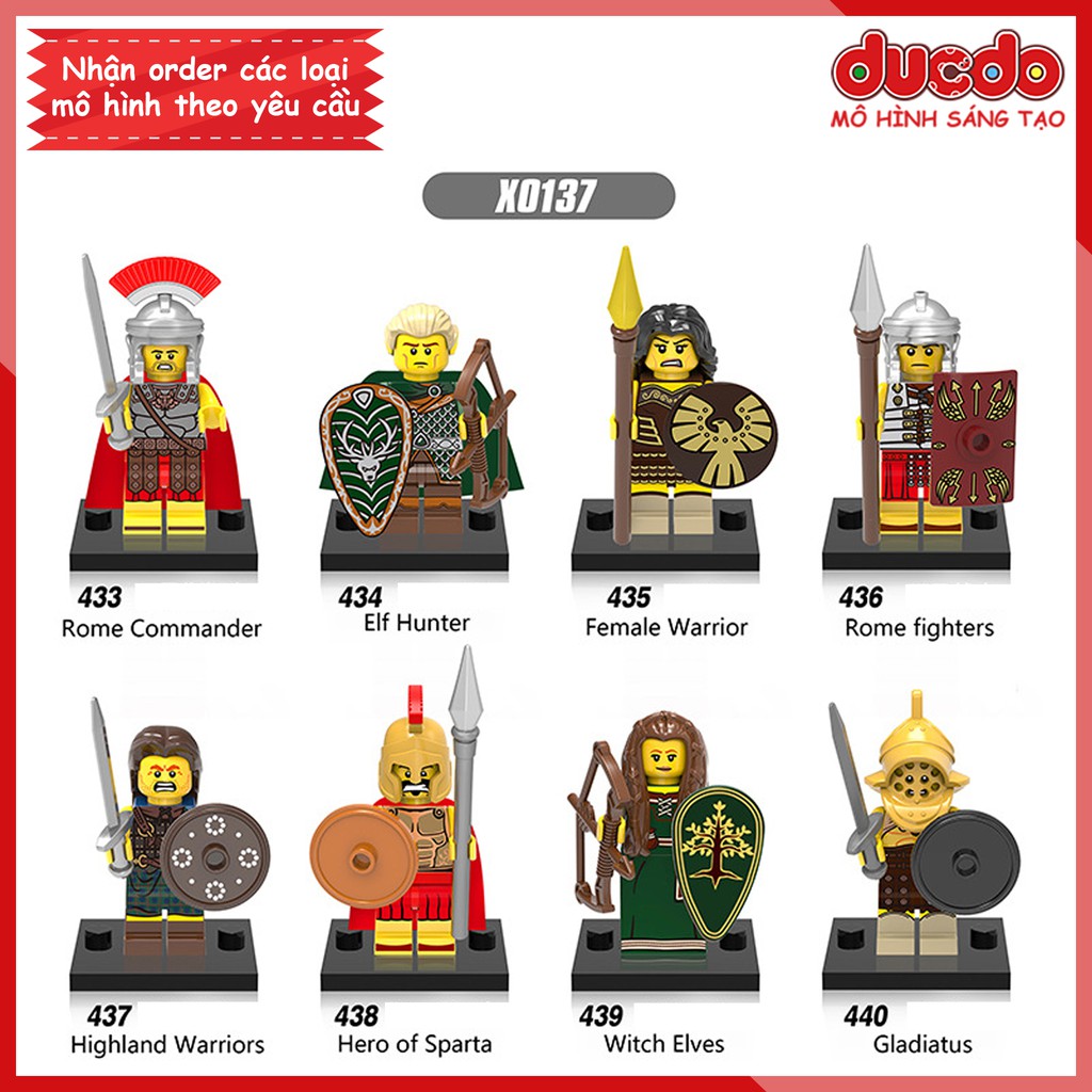 Minifigures lính Roma trung cổ - Nhận build quân số lượng lớn - Đồ chơi Lắp ghép Xếp hình Mini XINH 0137 Mô hình