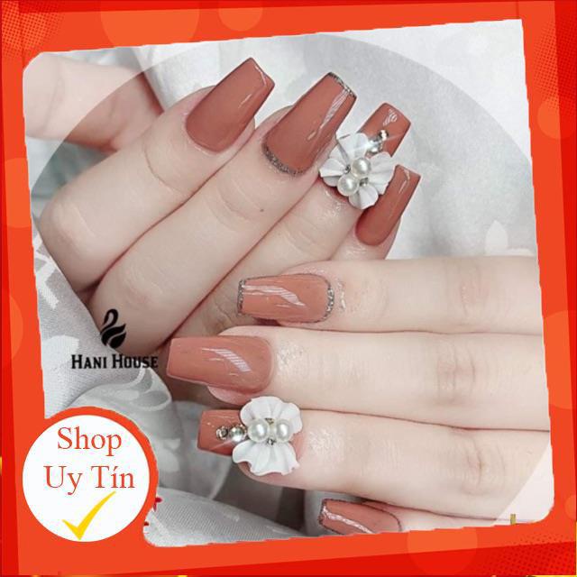 Hoa bột nail gắn móng tay | Nơ bột - nơ ngọc ( set 2 bông/ 10 bông )