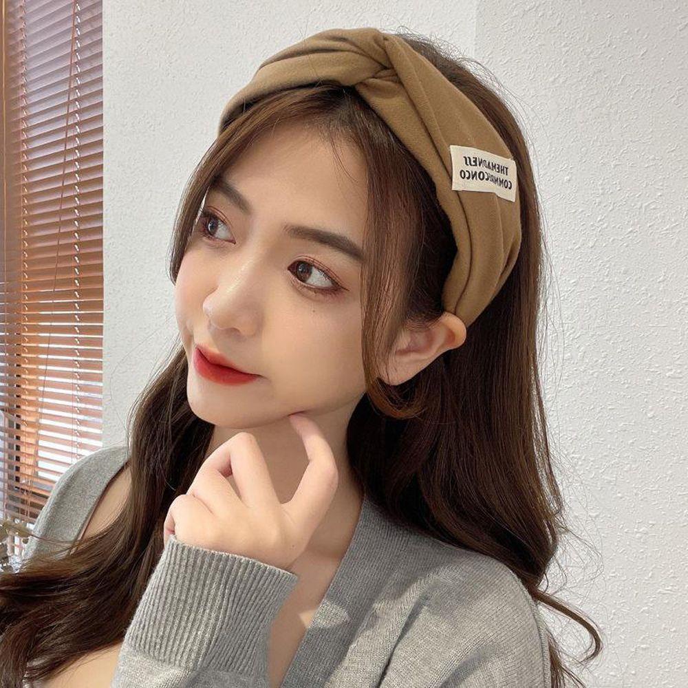 Băng đô cài tóc rửa mặt Bằng Nhựa Co Giãn Chống Trượt Thắt Nút Chéo Thanh Lịch Cho Nữ