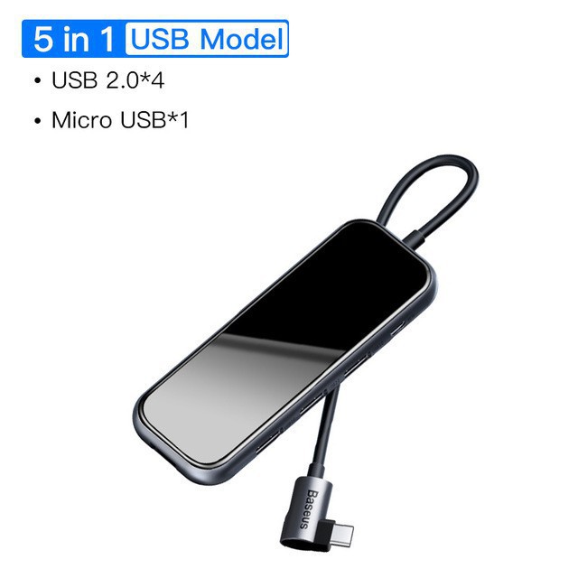 USB Hub Baseus đa năng mở rộng cổng kết nối USB cho PC, tablet, Smartphone , Macbook, Laptop , Type C ra USB 2.0 x 4