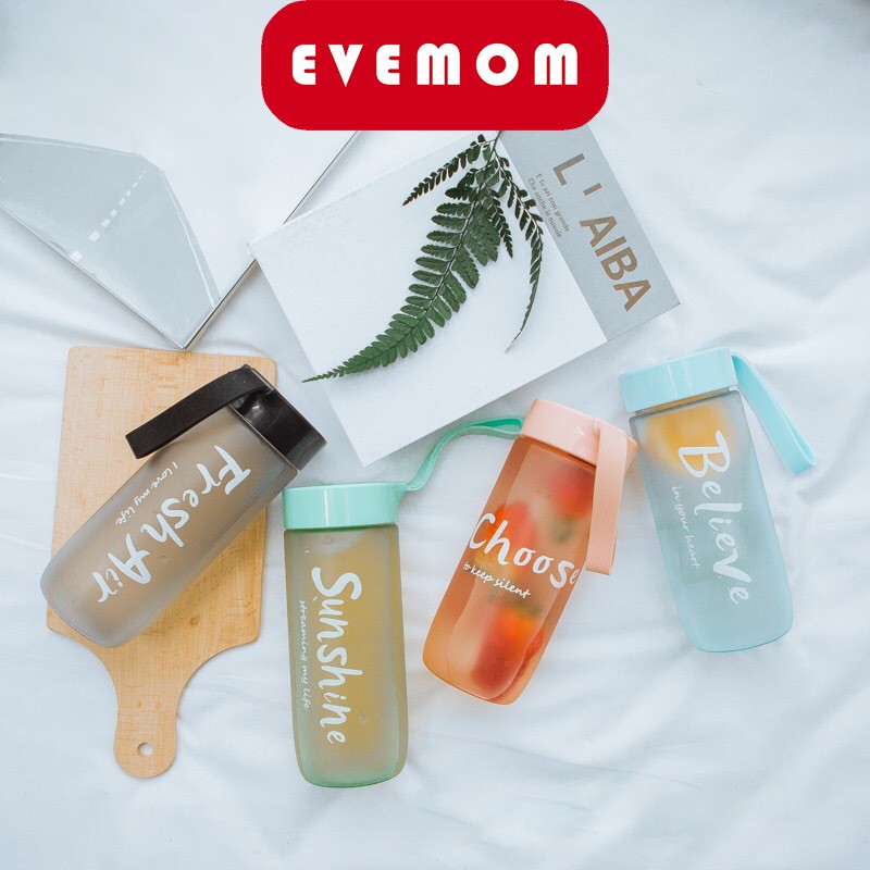Bình Nước Nhựa Detox Sinh Viên Học Sinh Cute Dễ Thương 550ml EVEMOM STORE BN002