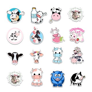 Sticker bò sữa cute chống thấm nước
