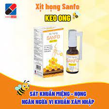 Xịt họng Sanfo (Keo ong) làm dịu họng,hỗ trợ giảm đau họng, giảm ho, viêm họng, khàn tiếng Lọ 20ml