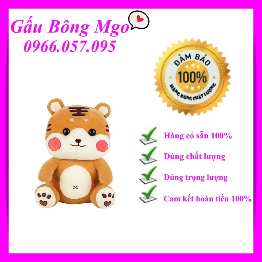 Gấu Bông Con Hổ Con Cọp Ngồi Ngoan Ngoãn Mắt Tròn Dễ Thương Cao Cấp Qùa Tặng May Mắn Ý Nghĩa 30Cm