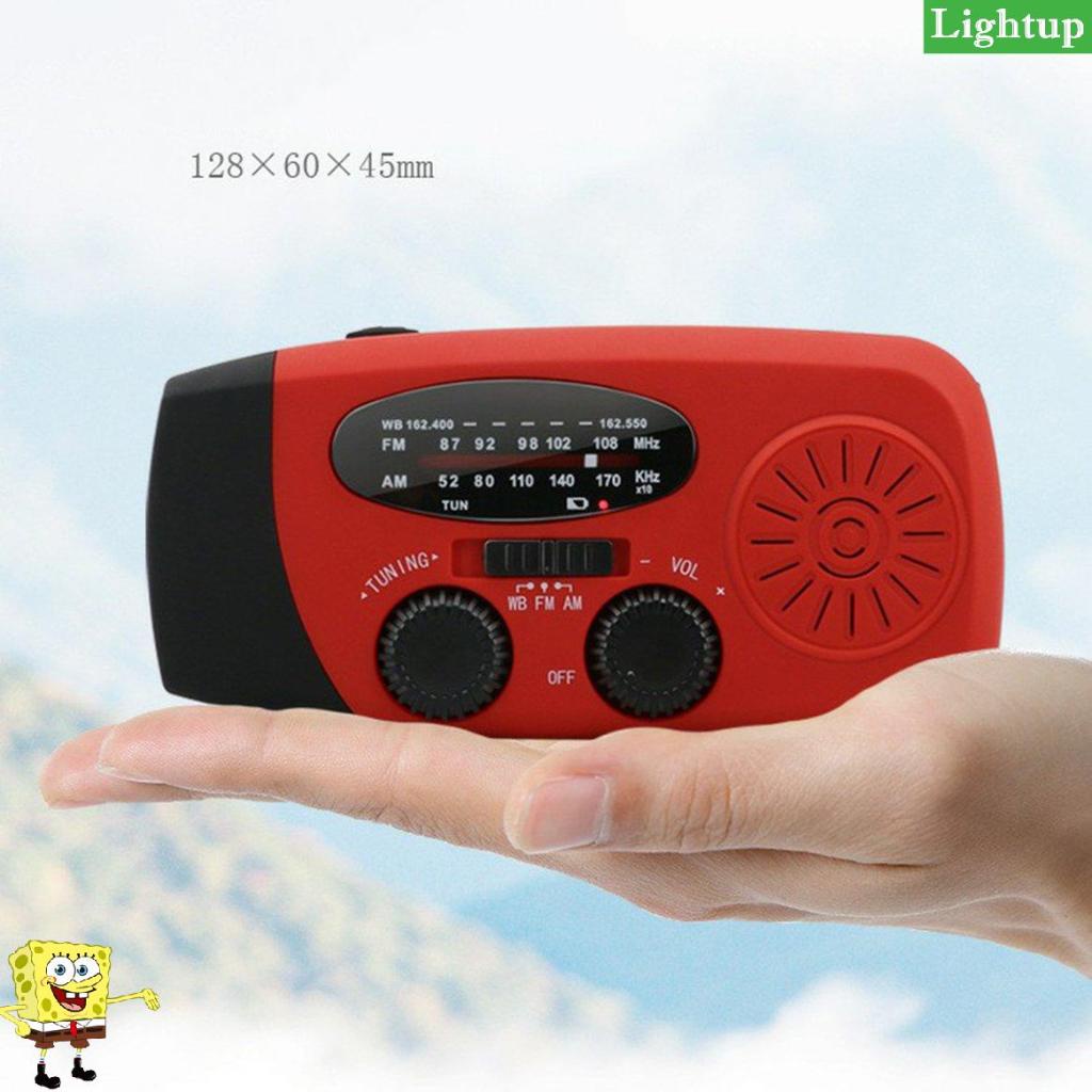 Đài phát thanh năng lượng mặt trời có thể bảo vệ Tay quay Dynamo được hỗ trợ thời tiết Đèn pin LED radio