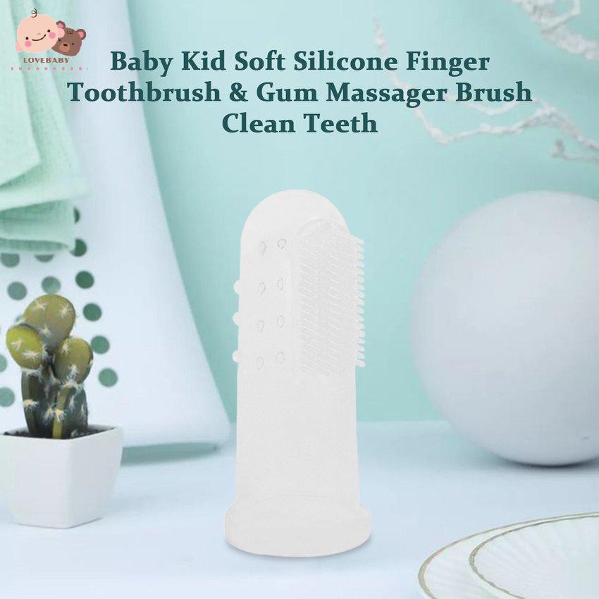 Bàn chải đánh răng đeo ngón tay bằng silicon an toàn tiện dụng