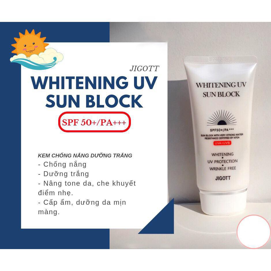 Kem chống nắng JIGOTT Whitening UV Sun Block Hàn Quốc dùng cho cả trẻ em 70ml