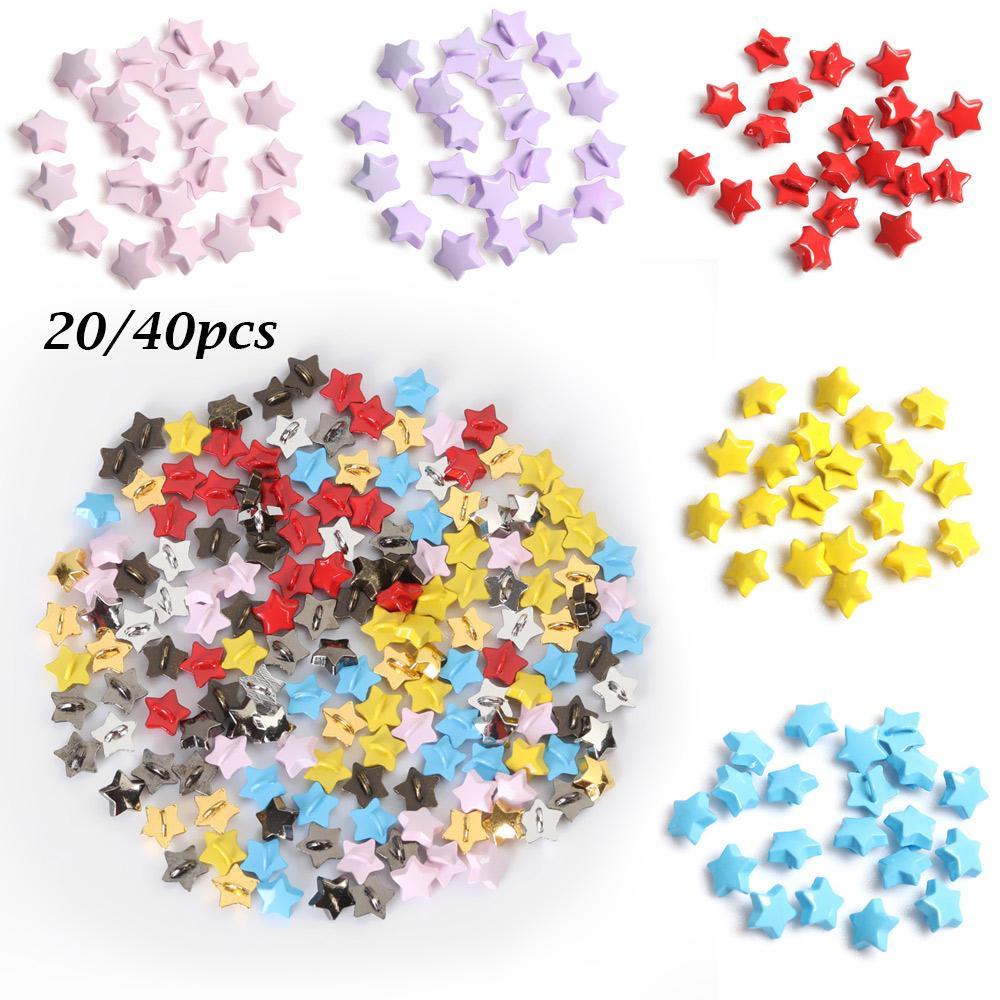 BEBETTERM Set 20 / 40 Nút Áo 5mm Hình Ngôi Sao Trang Trí Búp Bê