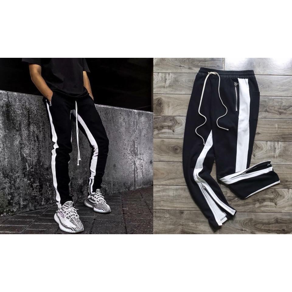 [ẢNH THẬT+VIDEO] Quần track pant zipper hàng có sẵn 2 ( sọc trắng và sọc đỏ ) | LILONECLOTHINGCS3