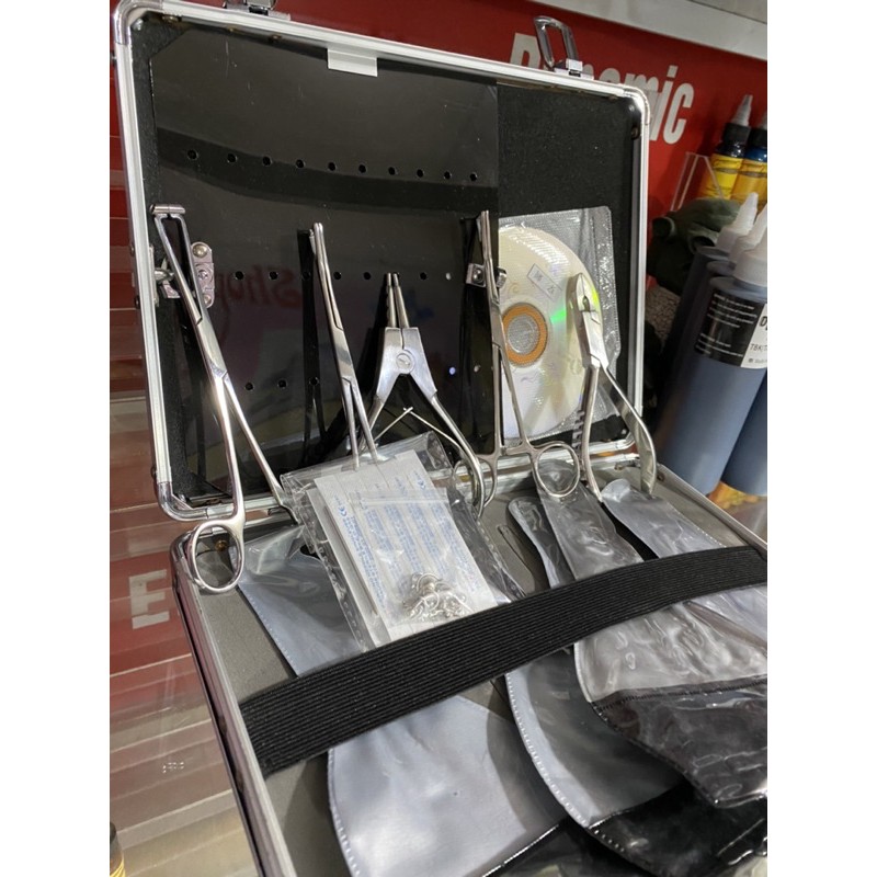 Bộ dụng cụ bấm khuyên,5 kìm,10 kim và 10 khuyên